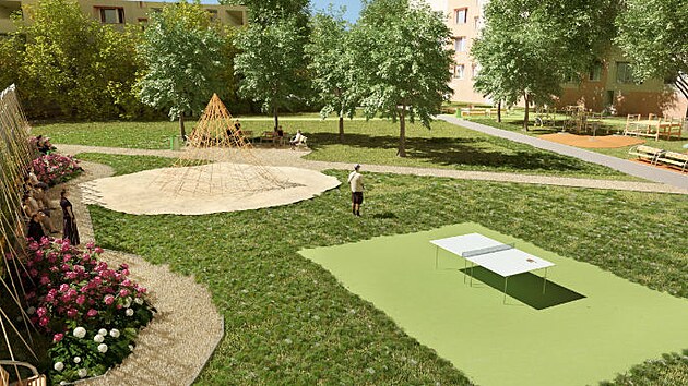 Vizualizace budoucí podoby sídliště v Chodově na Sokolovsku.