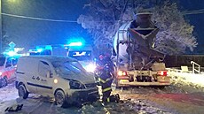 Husté sněžení v Jihomoravském kraji komplikovalo dopravu, policisté řešili...