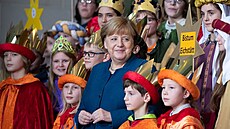 Nmecká kancléka Merkelová na akci u píleitosti svátku Tí král Berlín....