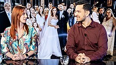 Klára Prošková a Michal Schöpke z reality show Svatba na první pohled ve studiu...