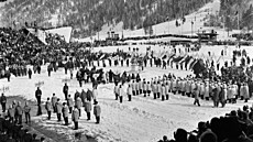 Momentka ze zahájení zimních olympijských her 1960 ve Squaw Valley.