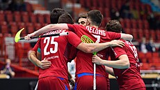 �e�tí florbalisté slaví gól ve �tvrtfinále mistrovství sv�ta.