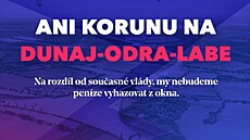 Heslo proti projektu kanálu Dunaj-Odra-Labe z dílny TOP 09.