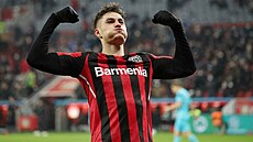 Patrik Schick slaví jeden ze svých �ty� sobotních gól�.