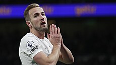 Harry Kane z Tottenhamu pro�ívá zápas s Brentfordem.