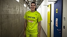 Dragana Stankoviová z USK Praha ped zápasem s Montpellierem v útrobách haly...