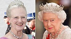 Dánská královna Margrethe II. a britská královna Alžběta II.