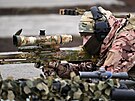 Cviení ruských ozbrojených sloek v Rostovské oblasti nedaleko východních...