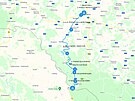 Mapa výletu vlakem za umavskými hvozdy z Klatov do elezné Rudy