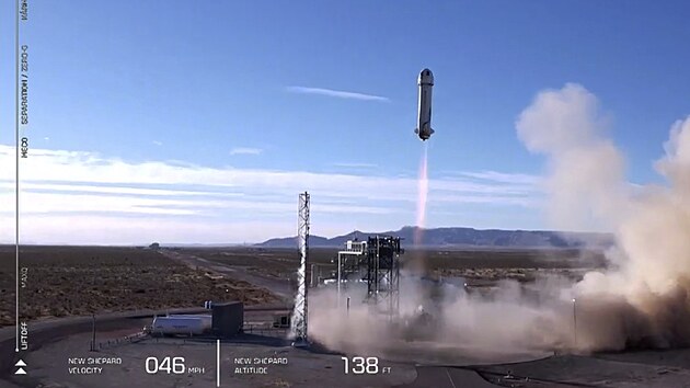 Z USA úspěšně odstartovala raketa New Shepard soukromé společnosti Blue Origin (11. prosince 2021)