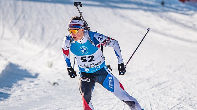 Jakub tvrteck na trati sprintu v Le Grand-Bornand