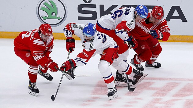 Čeští hokejisté ve druhém utkání Channel One Cupu hráli s Ruskem.