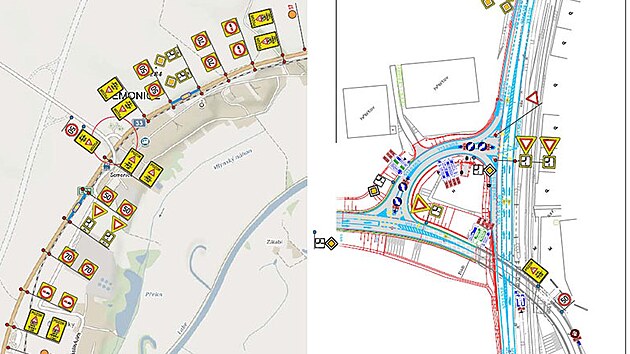 Zm�na p�ednosti u Semonic v souvislosti s otev�en�m D11 z Hradce Kr�lov� do Jarom��e. (17. 12. 2021)
