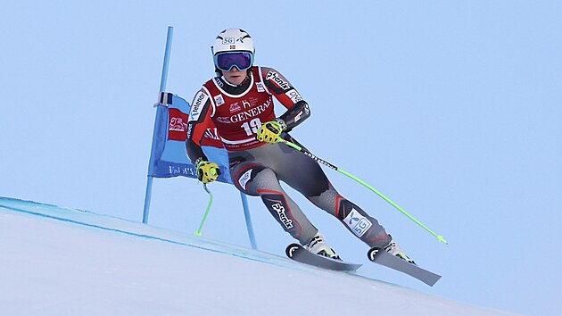 Ragnhild Mowinckelov v superobm slalomu ve Val D'Isere.