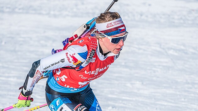 esk biatlonistka Markta Davidov ve sprintu Svtovho pohru v Le Grand-Bornand.