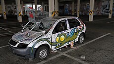 Vyklizené podzemní parkovi�t� u jednoho z chebských obchodních center ukrývá...