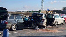 Hromadná nehoda zkomplikovala provoz na dálnici D1 smrem na Brno. (18....