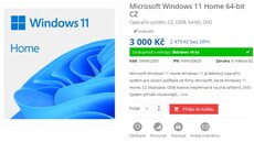 Cena licence Windows 11 Home