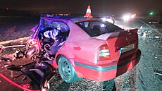 Při nehodě u Horních Moštěnic zahynul jeden z řidičů.
