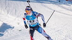 Jakub tvrtecký na trati sprintu v Le Grand-Bornand