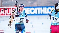 Jessica Jislová pi hromadném závod v Le Grand-Bornand.