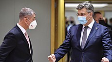 Premiér v demisi Andrej Babi a premiér Chorvatska Andrej Plenkovic na summitu...