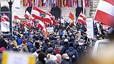 Demonstrace proti koronavirovým opatřením ve Vídni (11. prosince 2021)