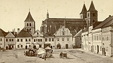 Pohled na vysokomýtské náměstí z doby okolo roku 1870