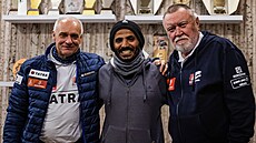 Před Dakarem: zleva Josef Macháček, Saleh Al Saif a Josef Kalina
