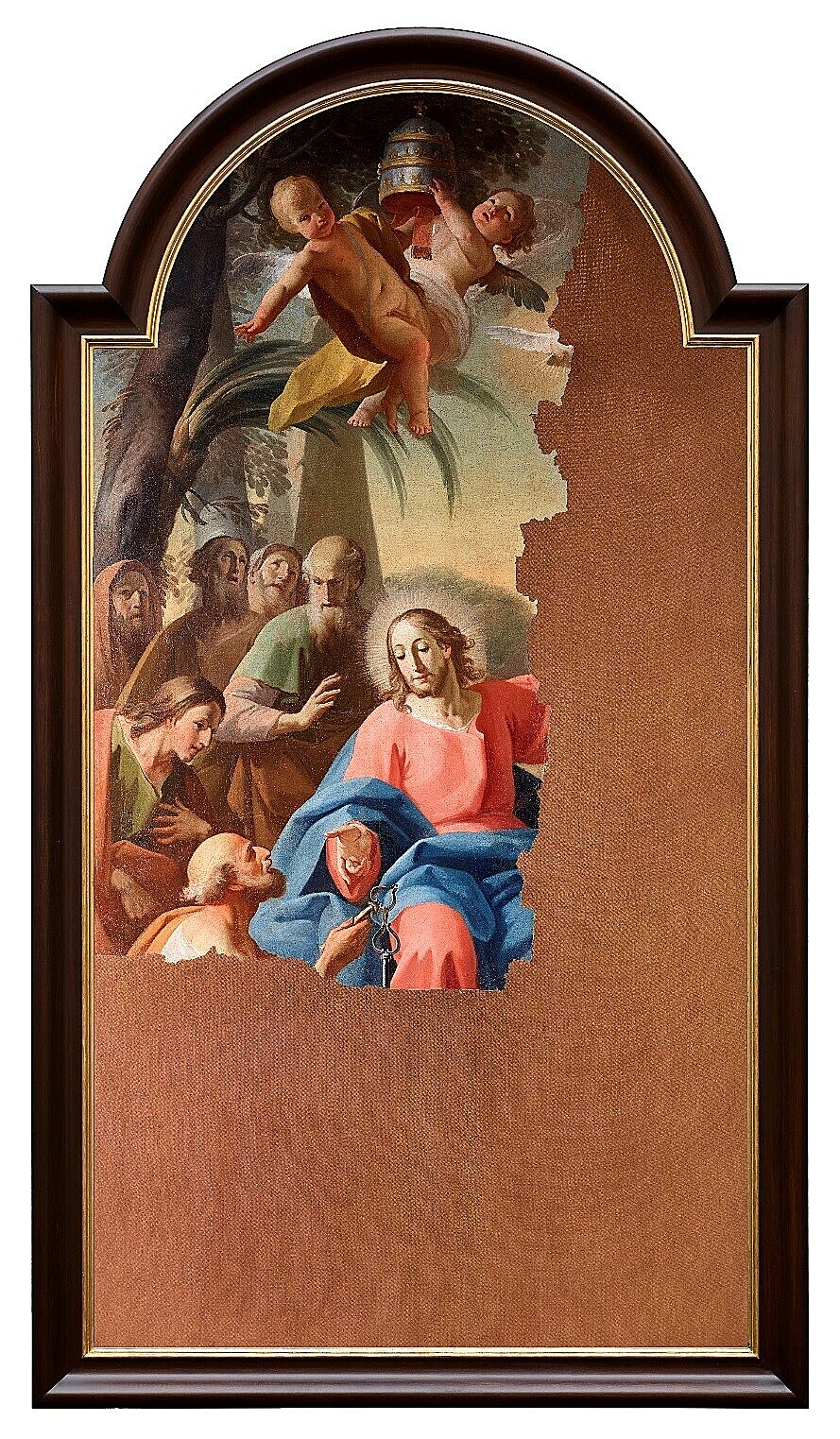 Zachrán�ný fragment obrazu z roku 1754, jeho� autorem je významný olomoucký barokní malí� Josef Ignác Sadler.