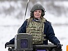 Britská ministryn zahranií Liz Trussová na návtv britských jednotek v...