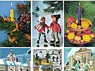 Specifikem �esk�ch V�noc byly i pohlednice. Pat�ilo k nezbytn�m p�edsv�te�n�m...