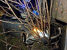 Dopravní nehoda v obci Starý Vestec u Nymburka. (21. prosince 2021)