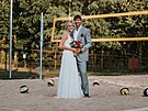 Novomanelé Markéta Sluková a Simon Nausch se vzali v USA. (15. záí 2016)