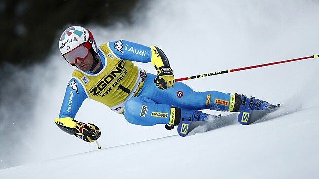 Luca De Aliprandini v obm slalomu v Alta Badii.