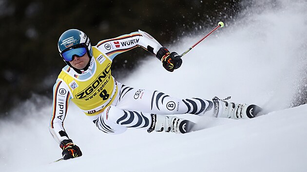 Alexander Schmid v obm slalomu v Alta Badii.