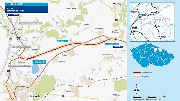 Severn obchvat Jarome na informanm letku editelstv silnic a dlnic (prosinec 2021)