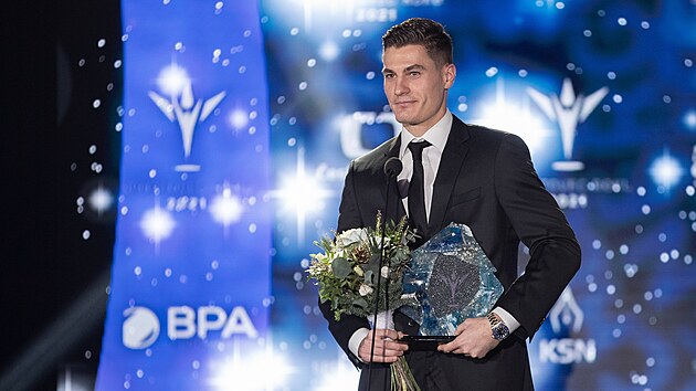 Fotbalista Patrik Schick na vyhlaovn ankety Sportovec roku 2021.