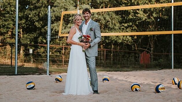 Novomanželé Markéta Sluková a Simon Nausch se vzali v USA. (15. září 2016)