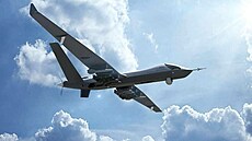 Bojový dron Wing Loong II z produkce ínské spolenosti Chengdu Aircraft...