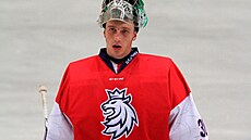 Hokejový brankář Jan Bednář byl jedničkou na Hlinka Gretzky Cupu v roce 2019.