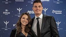 Patrik Schick s manželkou Hanou na slavnostním vyhlášení ankety Sportovec roku...