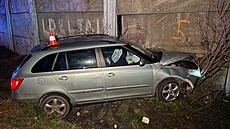 Dopravní nehoda v obci Starý Vestec u Nymburka. (21. prosince 2021)