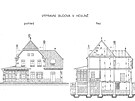 Plán výpravní budovy v Hevlín z roku 1910