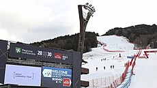 Cílový prostor v Bormiu při závodech Světového poháru ve sjezdovém lyžování.