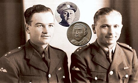 eskosloventí vojáci Jan Kubi (vlevo) s Josefem Gabíkem v prosinci 1941 v...