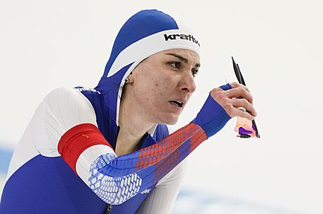 Angelina Golikovová po závod na 500 metr na evropském ampionátu v...