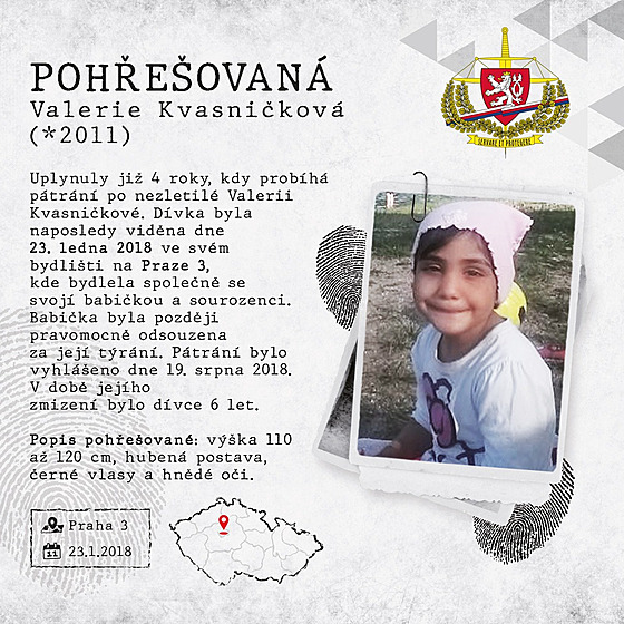 Případ zmizelé Valerie Kvasničkové. Ta v roce 2017 beze stopy zmizela a dodnes...