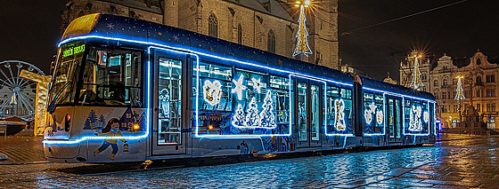 Vánočně vyzdobená plzeňská tramvaj opět skončila v soutěži na stříbrné příčce.