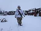 Voják ukrajinské armády na front v Doncké oblasti (31. prosince 2021)